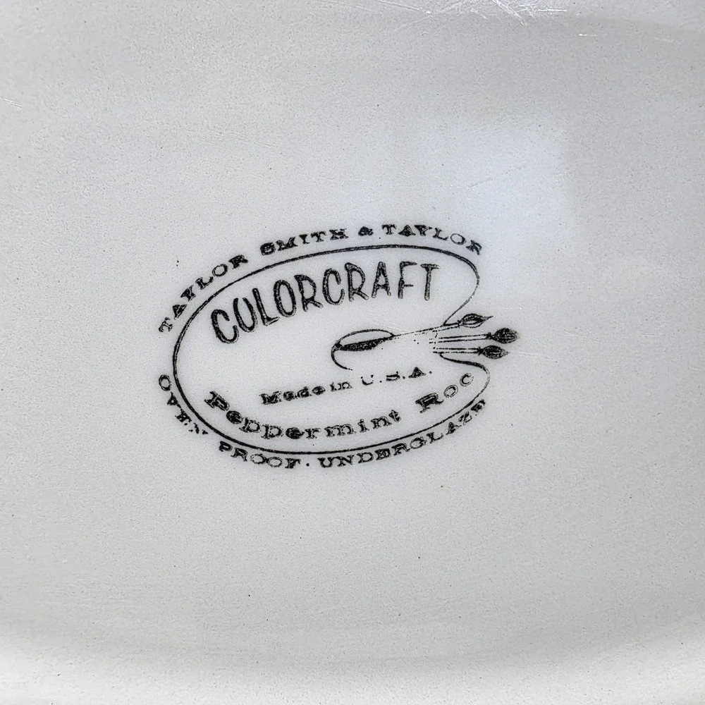 MCM‎ Platter Taylor Smith & Taylor Colorcraft Rooster Peppermint Roo Farmhouse